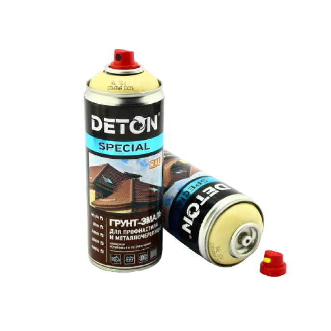 Deton RAL 1014 DETON SPECIAL - 金属瓷砖底漆珐琅 - 象牙色 - 气雾剂，520 毫升 DTN-A07296 图片 – 萨马拉 | carpaint.kz
