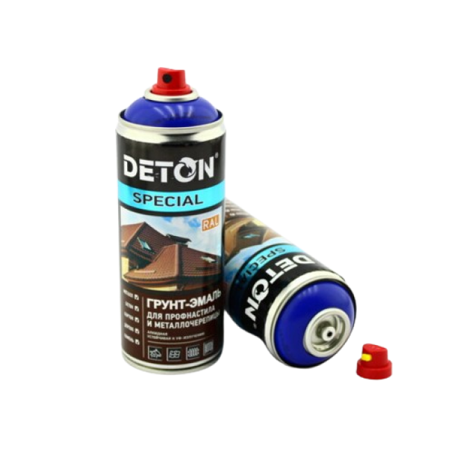 Deton RAL 5002 DETON SPECIAL - Primer-enamel for metal tiles - Ultramarine blue - Aerosol, 520 ml DTN-A07332 – buy in Samara | carpaint.kz