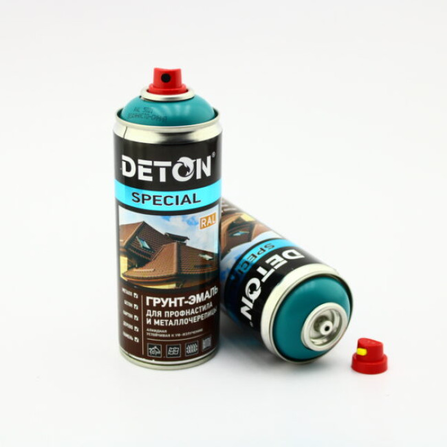 Deton RAL 5021 DETON SPECIAL - Primer-enamel for metal tiles - Watery blue - Aerosol, 520 ml DTN-A07362 – buy in Samara | carpaint.kz