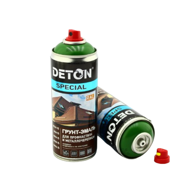 RAL 6002 DETON SPECIAL - Грунт-эмаль для металлочерепицы - Зеленый лист - Аэрозоль, 520 мл DTN-A07363 – купить в Самаре | Deton | carpaint.kz