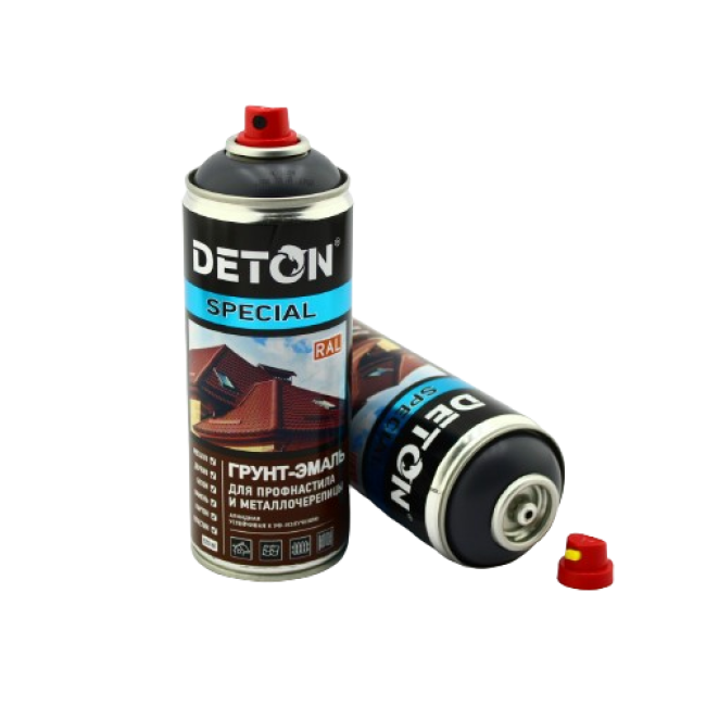 Deton RAL 7024 DETON SPECIAL - 金属瓷砖瓷漆底漆 - 石墨灰 - 气雾剂，520 毫升 DTN-A07288 图片 – 萨马拉 | carpaint.kz