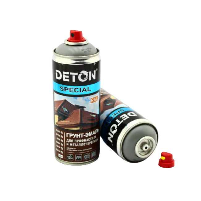 Deton RAL 7037 DETON SPECIAL - 金属瓷砖瓷漆底漆 - 灰灰色 - 气雾剂，520 毫升 DTN-A07321 图片 – 萨马拉 | carpaint.kz