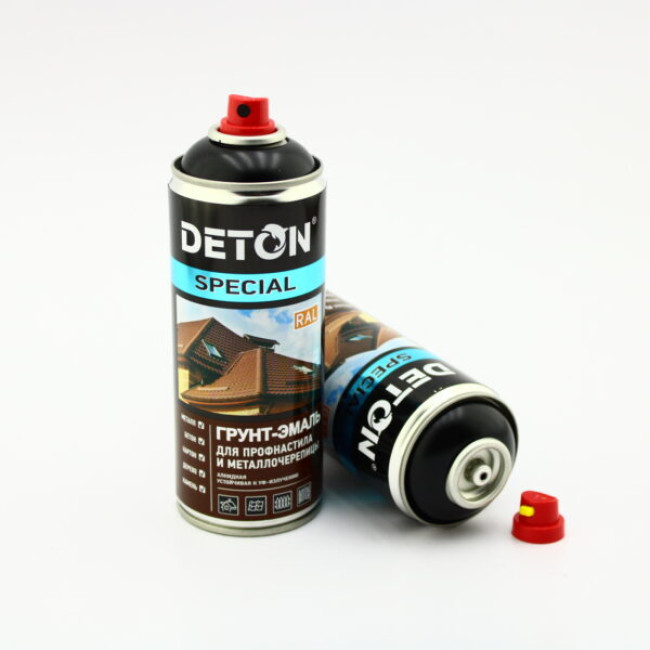 Deton RAL 9005 DETON SPECIAL - 金属瓷砖瓷漆底漆 - 黑色 - 气雾剂，520 毫升 DTN-A07293 图片 – 萨马拉 | carpaint.kz
