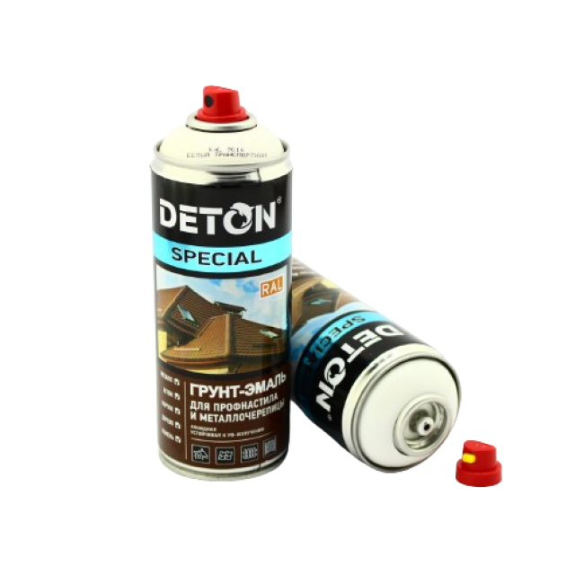Deton RAL 9016 DETON SPECIAL - 金属瓷砖瓷漆底漆 - 运输白色 - 气雾剂，520 毫升 DTN-A07287 图片 – 萨马拉 | carpaint.kz