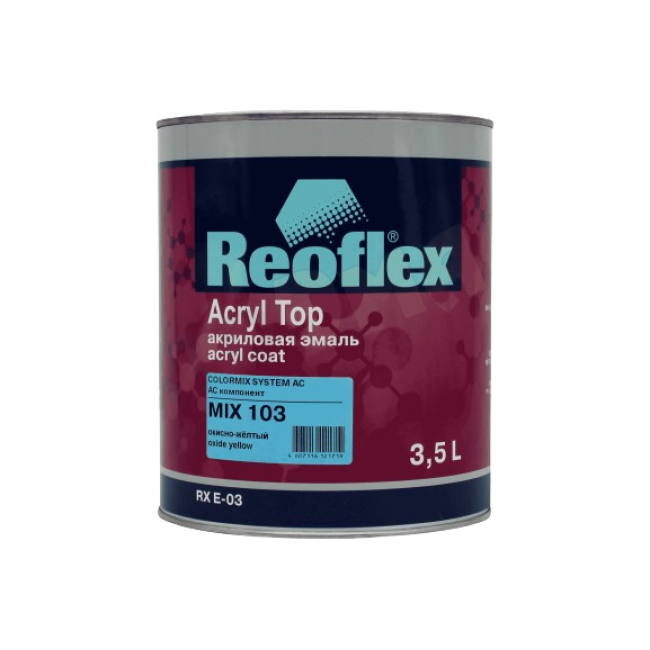 Reoflex 103 MIX 丙烯酸搪瓷 4+1，氧化黄，3.5l RX E-03-103-3500 图片 – 萨马拉 | carpaint.kz