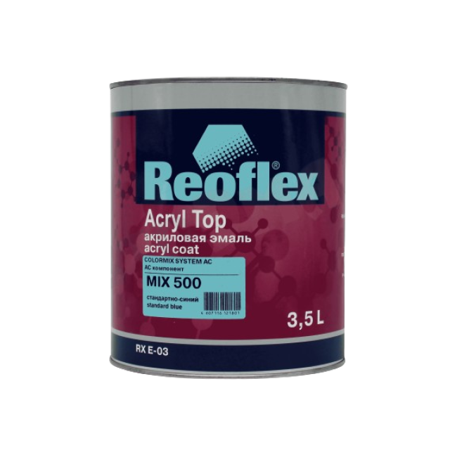 500 MIX Акрил эмаль 4+1, Стандартты көк, 3,5л RX E-03-500-3500 – Самарада сатып алу | Reoflex | carpaint.kz