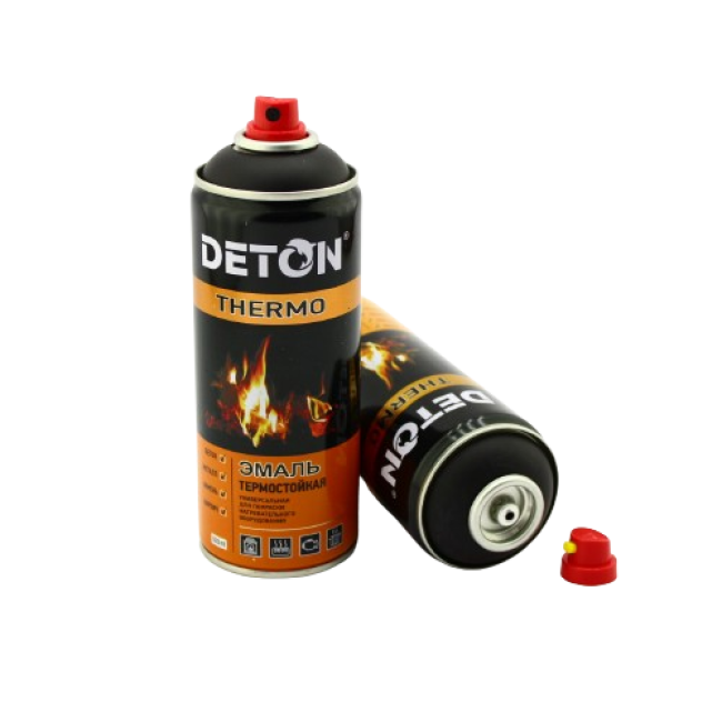 Deton DETON THERMO - 耐热瓷釉 - 黑色 - 气雾剂，520 毫升 DTN-A70666 图片 – 萨马拉 | carpaint.kz