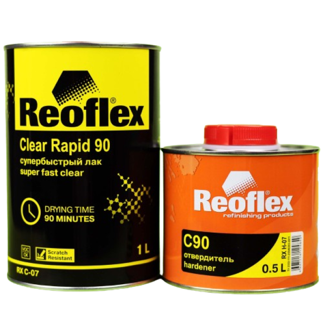 Reoflex Лак UHS Акриловый Супербыстрый + Отвердитель UHS, 1л + 0,5л RX C-07-1000 + RX H-07-500 – купить в Самаре | Reoflex | carpaint.kz