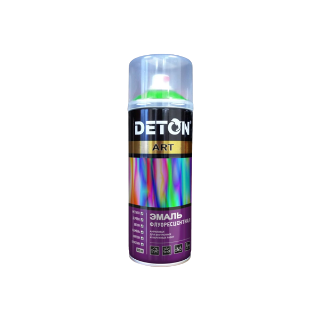Deton 荧光珐琅 DETON ART 绿色，气雾剂 520 毫升 DTN-A70713 图片 – 萨马拉 | carpaint.kz