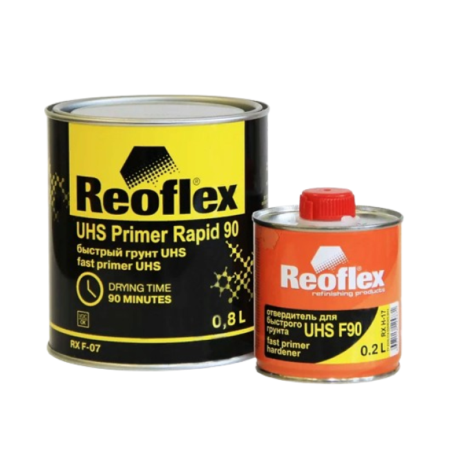 Reoflex 2K Primer UHS акрил 4+1 қара + қатайтқыш, 0,8л+0,2л RX F-07(В)-800 + RX H-17-200 – Самарада сатып алу | Reoflex | carpaint.kz