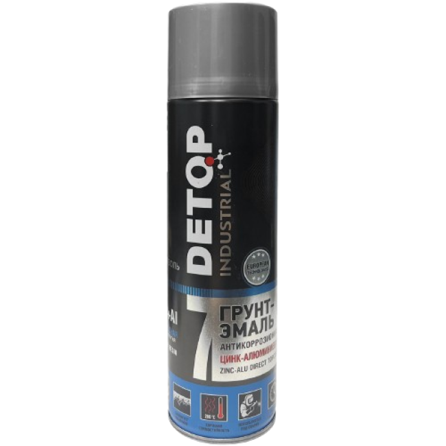 Detop Anti-corrosion primer enamel DETOP No. 7 zinc aluminum, aerosol 650 ml DTI-A07680 – buy in Samara | carpaint.kz