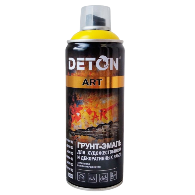DETON ART - Грунт-эмаль - Желтая - Аэрозоль, 520 мл DTN-A70677 – купить в Самаре | Deton | carpaint.kz