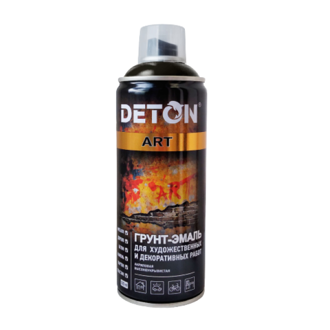 Deton DETON ART - Primer-enamel - Black glossy - Aerosol, 520 ml DTN-A70688 – buy in Samara | carpaint.kz