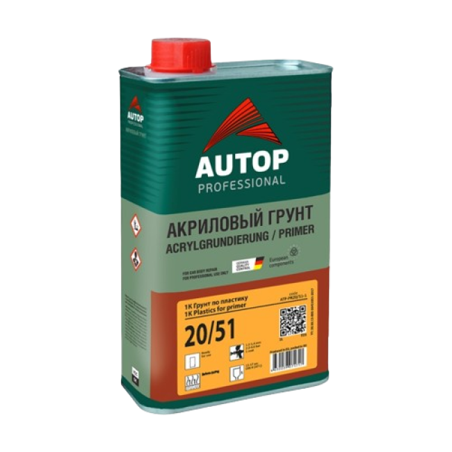 Autop AUTOP 20/51 - Primer for plastic 1K - gray - Can, 1l ATP-PR20/51-1/P3 – buy in Samara | carpaint.kz