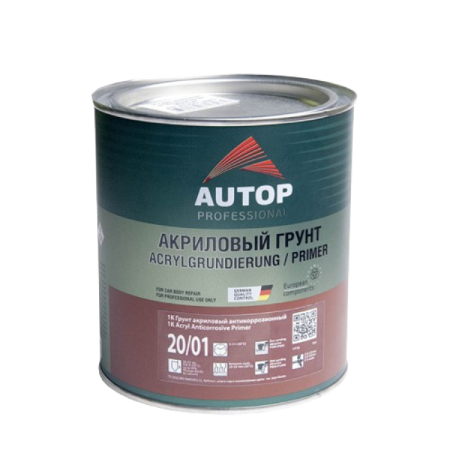 AUTOP 20/01 - Грунт антикоррозионный акриловый - Черный - Банка, 1кг ATP-PR20/01-08/P2 – купить в Самаре | Autop | carpaint.kz